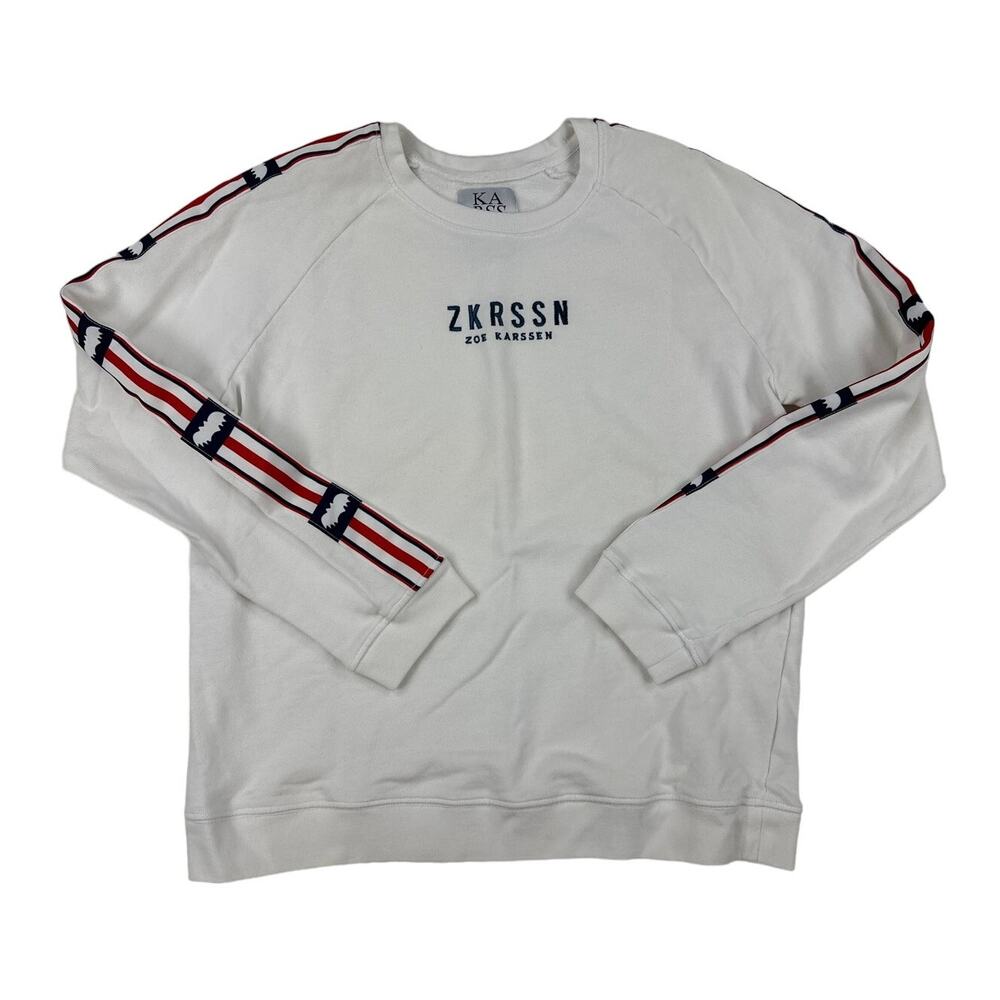 Zoe Karssen - ZKRSSN Crew Sweatshirt & Matching Sweatpants in White Blue & Red - Picture 2 of 8